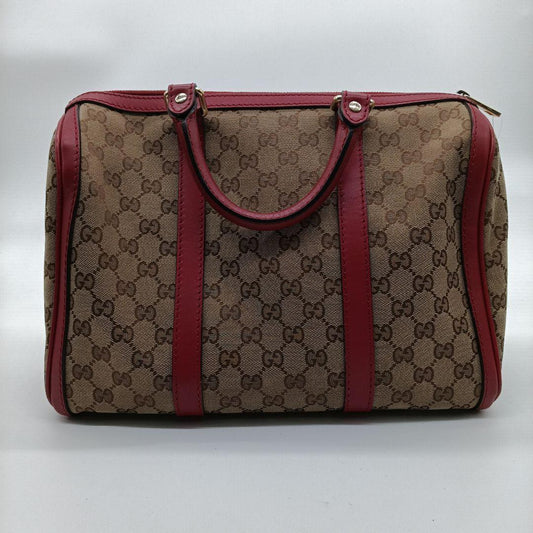 GUCCI ボストントートバッグ ベージュ/レッド