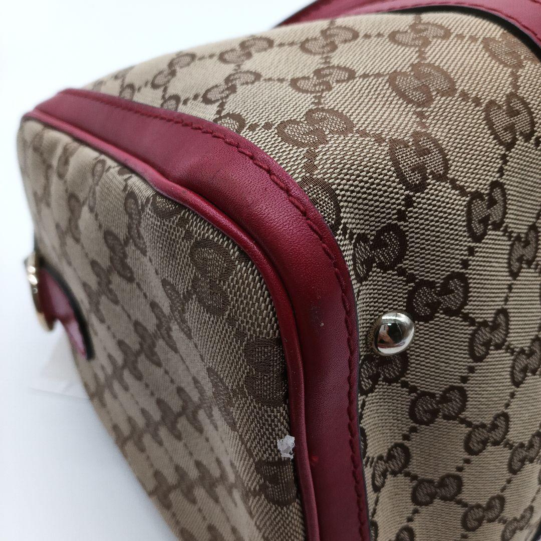 GUCCI ボストントートバッグ ベージュ/レッド