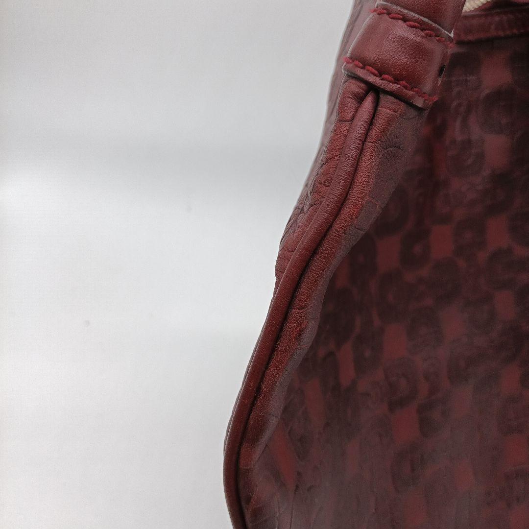 GUCCI ボルドー レザー ショルダーバッグ ゴールド金具