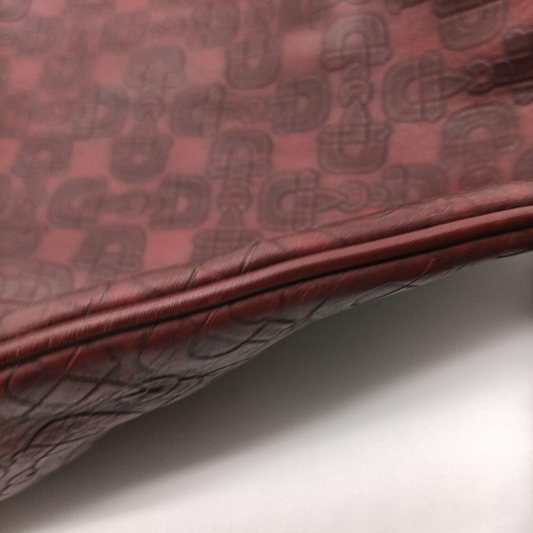 GUCCI ボルドー レザー ショルダーバッグ ゴールド金具