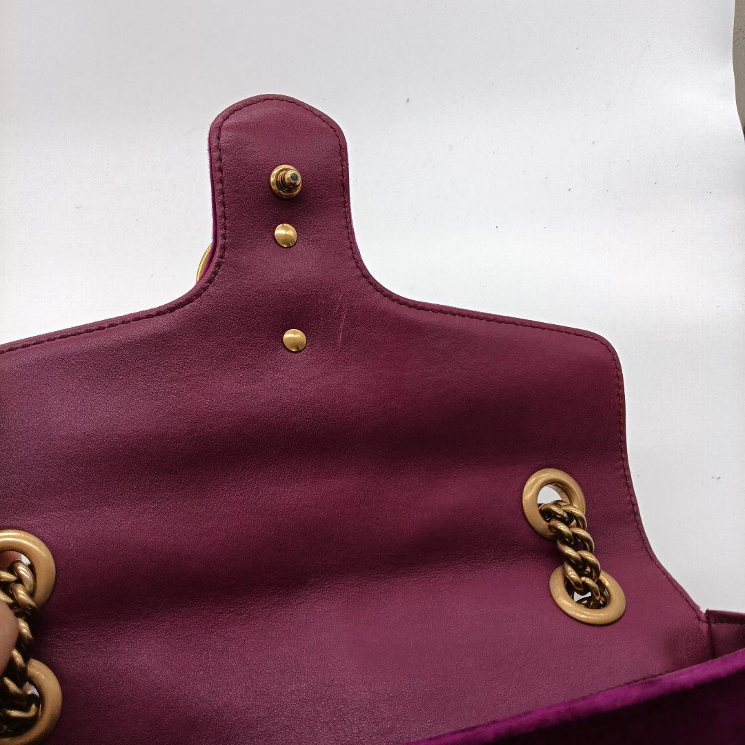 GUCCI GG キルティングベルベットショルダーバッグ