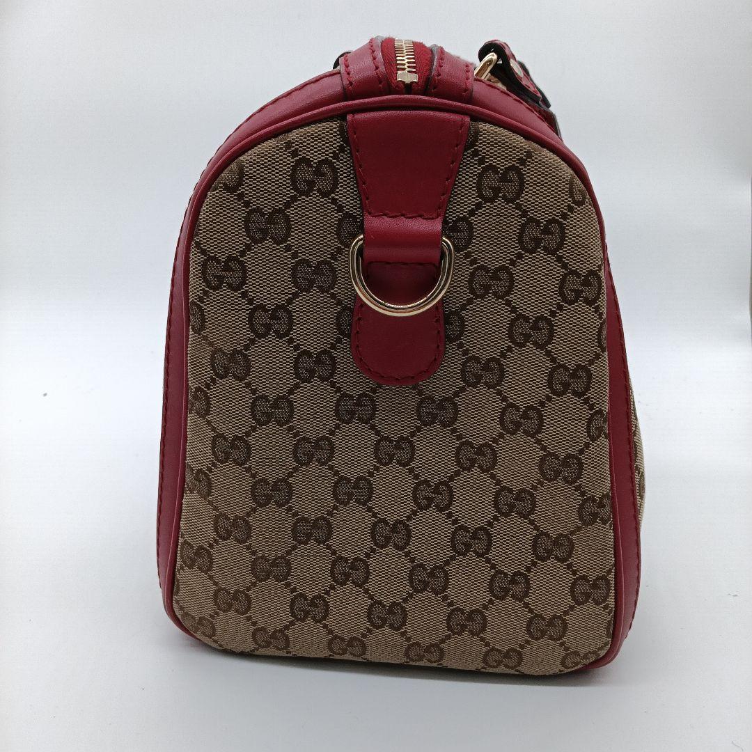 GUCCI ボストントートバッグ ベージュ/レッド