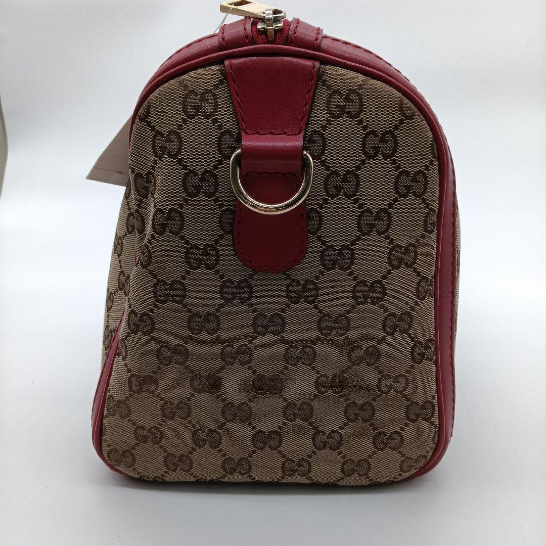 GUCCI ボストントートバッグ ベージュ/レッド