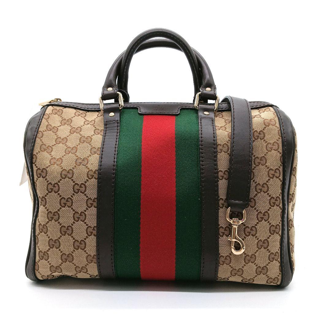 【GUCCI】ボストンバッグ　マイクロGG ゴールド金具　PVC ブラック GUCCI – GOOD BRAND