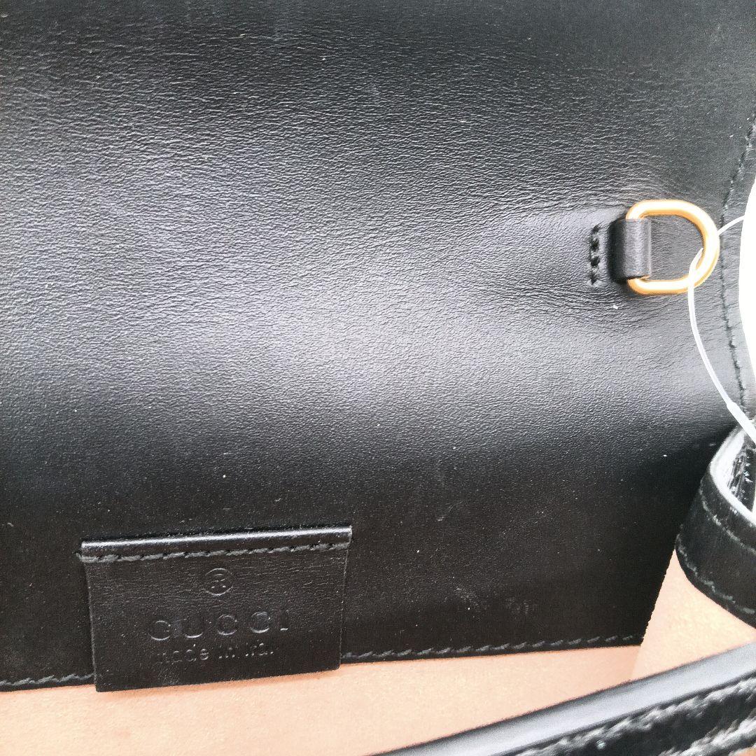 GUCCI コンパクトショルダーバッグ ベロア ブラック ブラウン